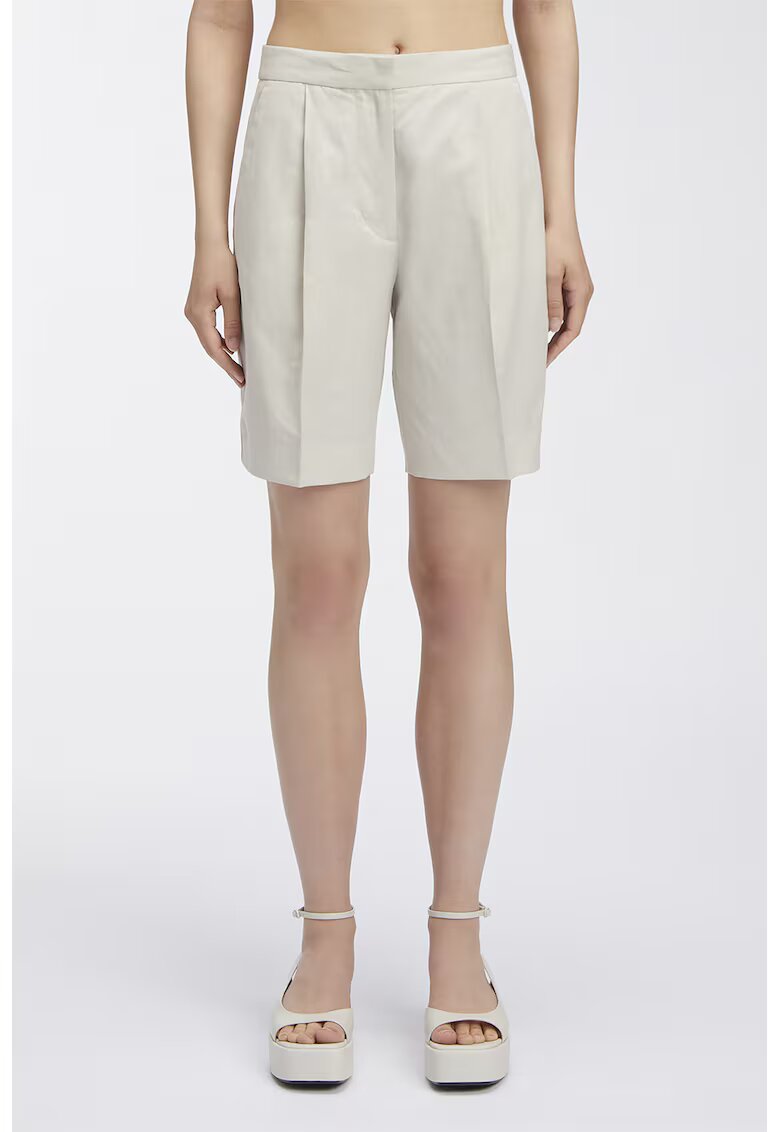 Calvin Klein Pantaloni chino din amestec de in si lyocell - Crem