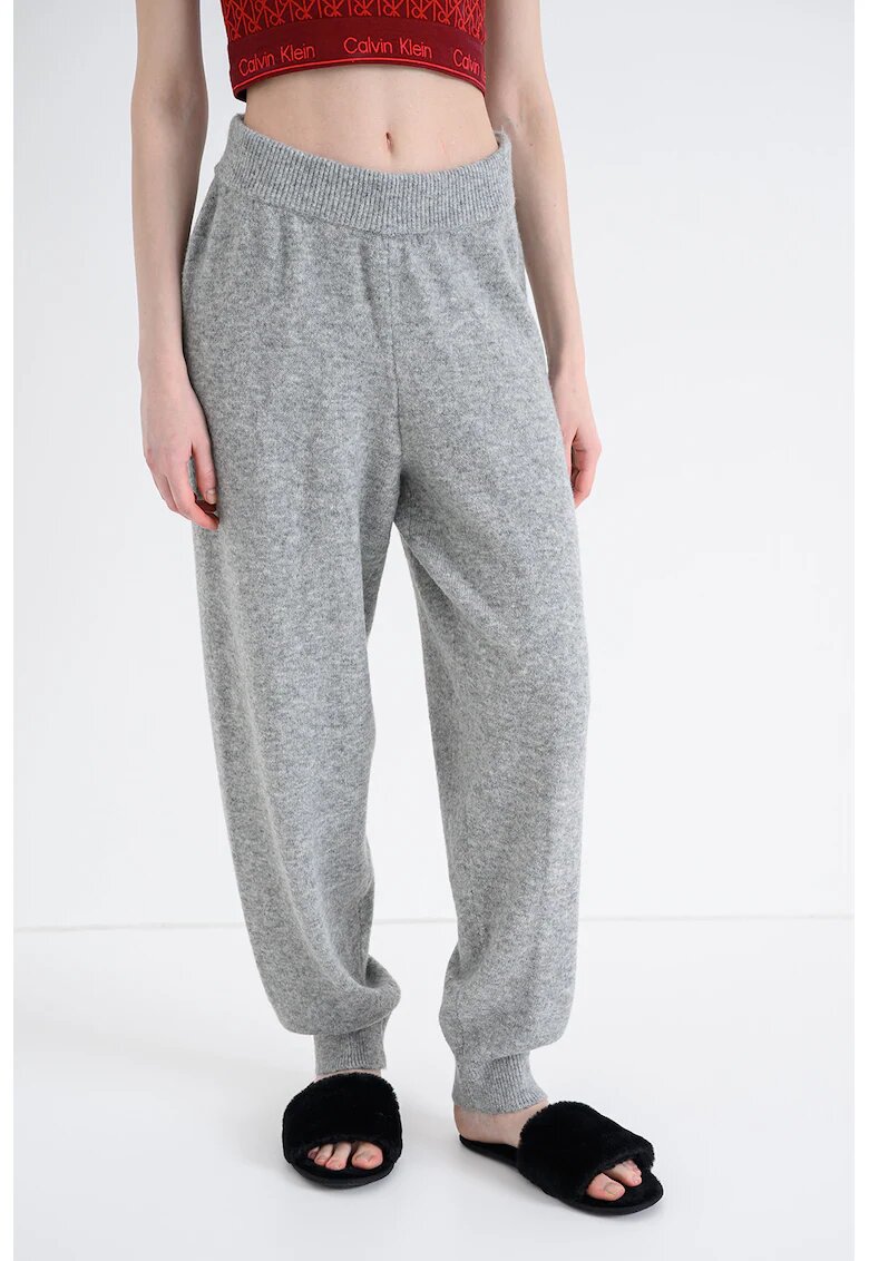 Calvin Klein Pantaloni de pijama din amestec de lana - Gri melange