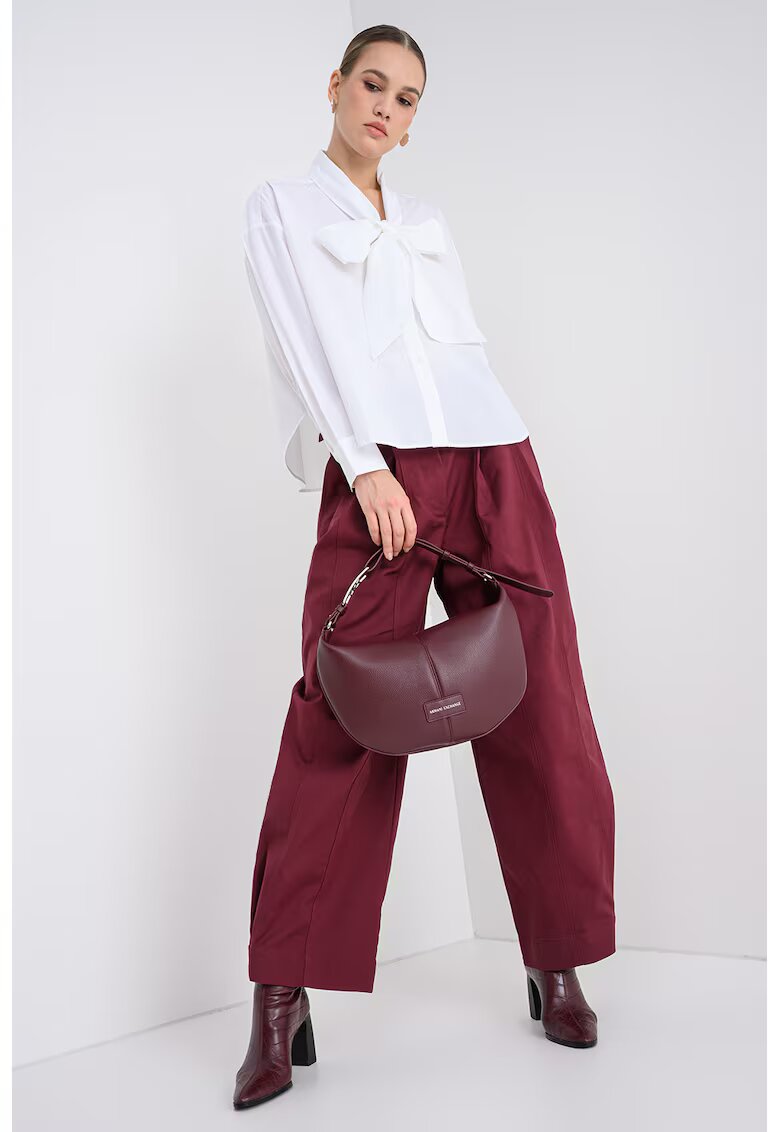 Calvin Klein Pantaloni lejeri cu talie inalta - Visiniu