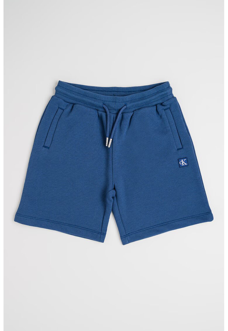 Calvin Klein Pantaloni scurti din amestec de bumbac cu logo - Albastru prafuit
