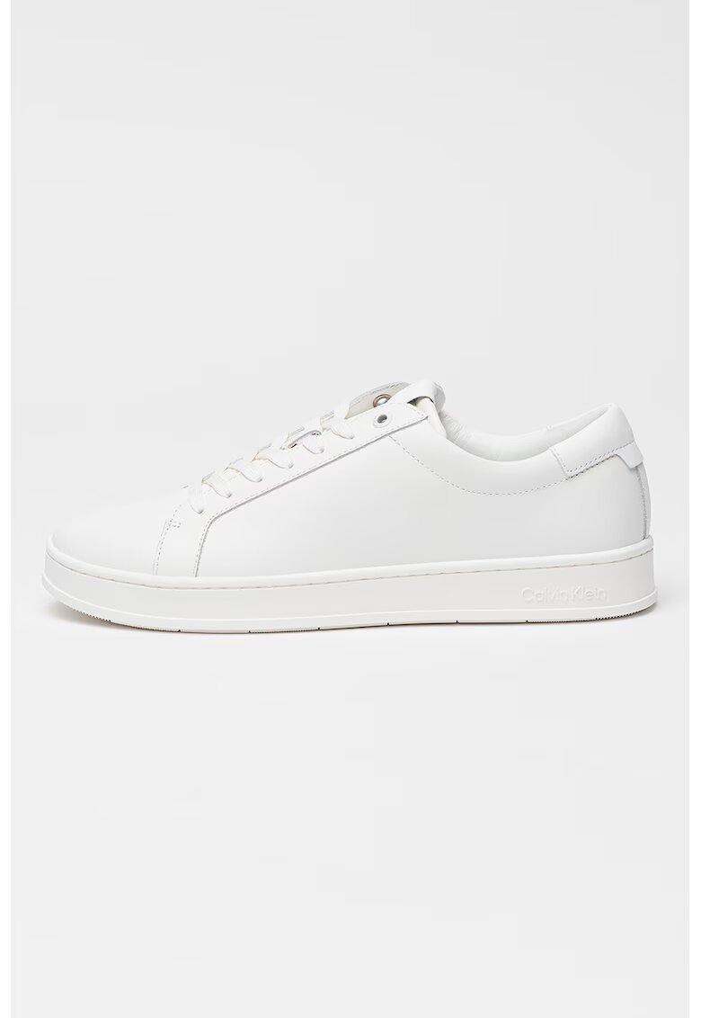 Calvin Klein Pantofi sport low-cut din piele - Alb optic