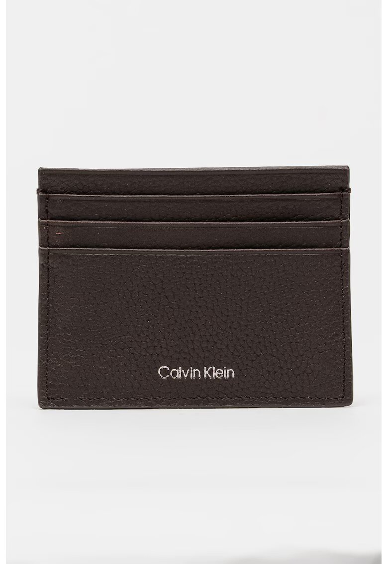 Calvin Klein Portcart de piele - Maro inchis