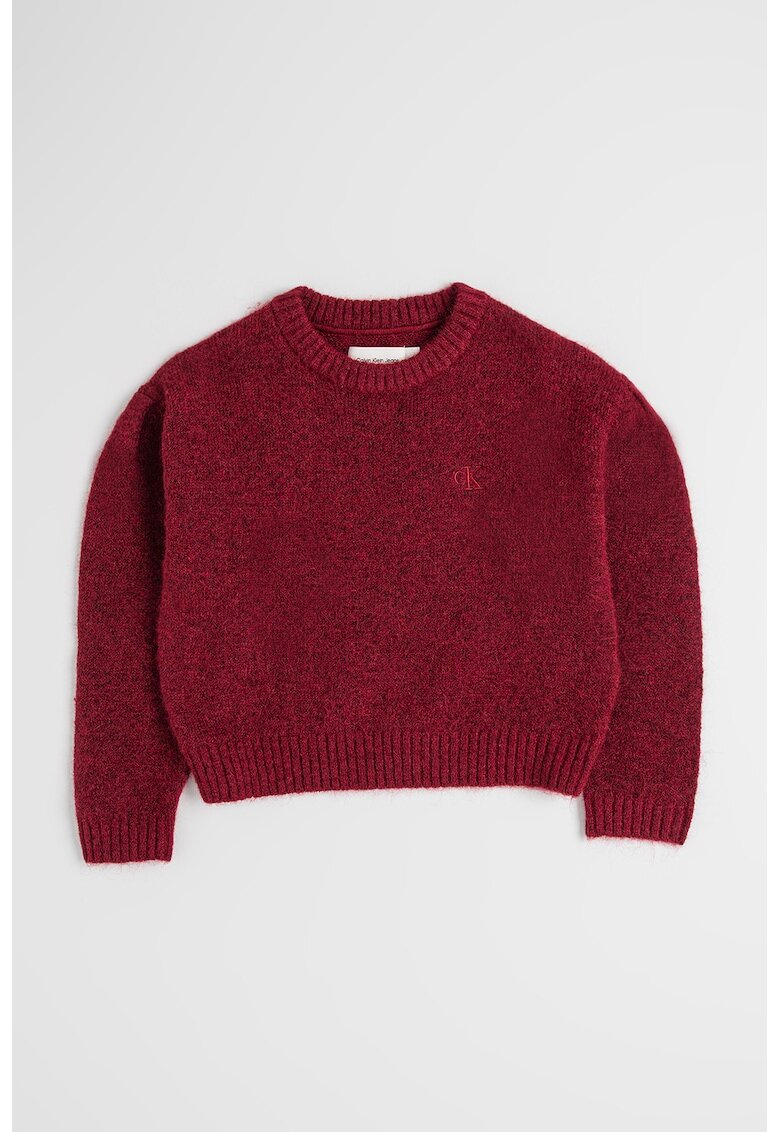 Calvin Klein Pulover din amestec de lana cu detaliu logo - Visiniu