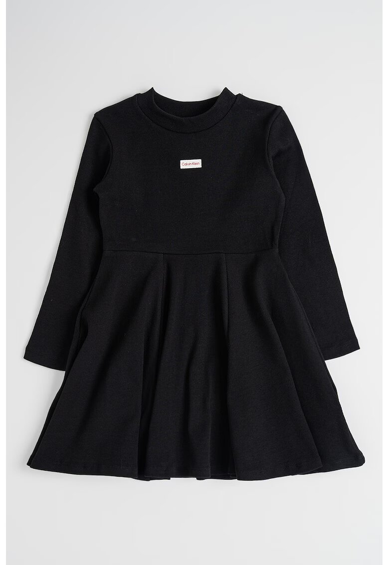 Calvin Klein Rochie cu pliuri si decolteu la baza gatului - Negru