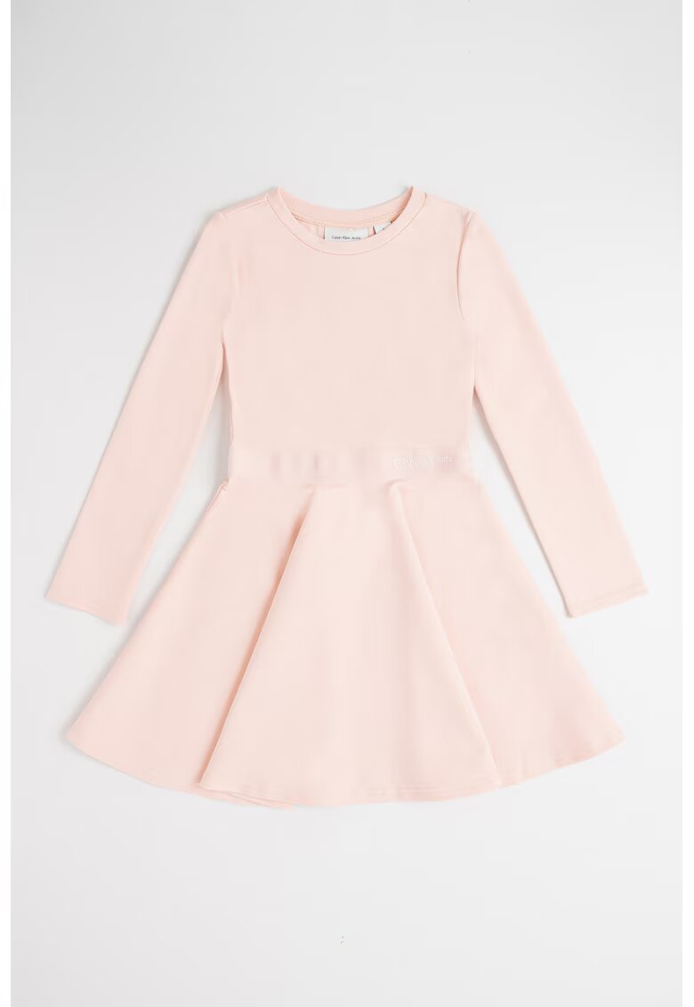 Calvin Klein Rochie evazata cu logo - Roz prafuit