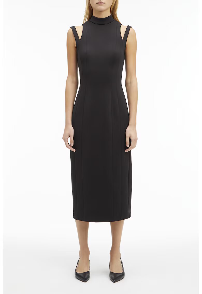 Calvin Klein Rochie midi cu decupaje - Negru