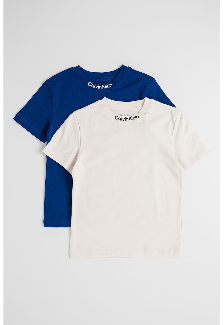 Calvin Klein Set de tricouri uni - 2 piese - Bej deschis/Bleumarin