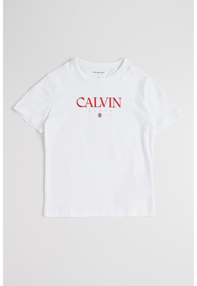 Calvin Klein Tricou de bumbac cu imprimeu logo - Alb