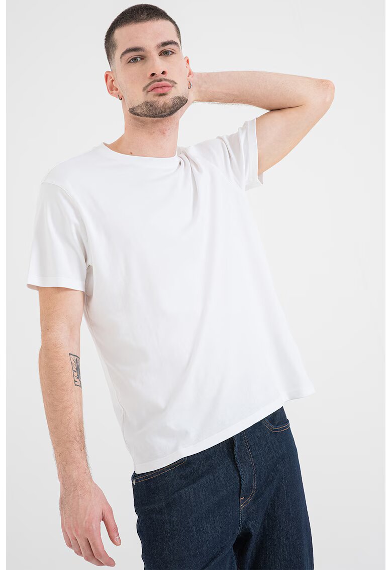 Calvin Klein Tricou din bumbac cu model uni - Alb