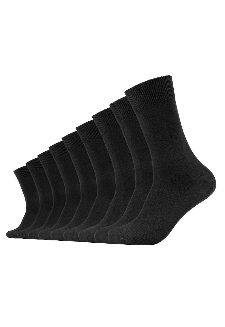 Camano Set de sosete unisex cu model uni - 9 perechi - Negru