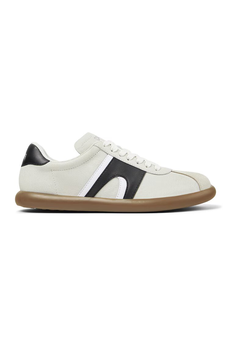 Camper Pantofi sport de piele 27213 Pelotas Soller - Negru/Alb optic/Alb murdar