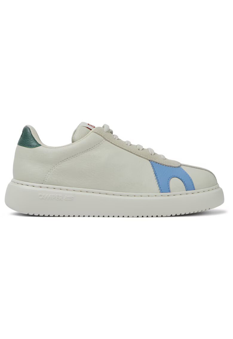 Camper Pantofi sport de piele K21 Twins - Alb/Verde/Albastru deschis