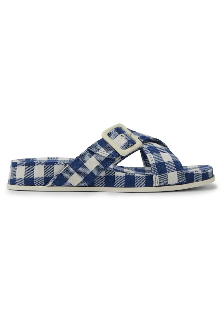 Camper Papuci din material textil cu catarama Atonik - Alb/Albastru