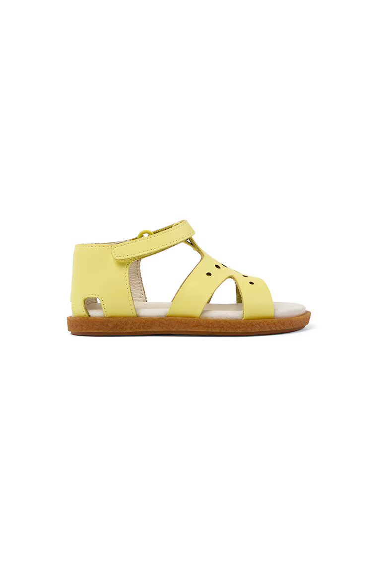 Camper Sandale de piele cu velcro - Galben pai
