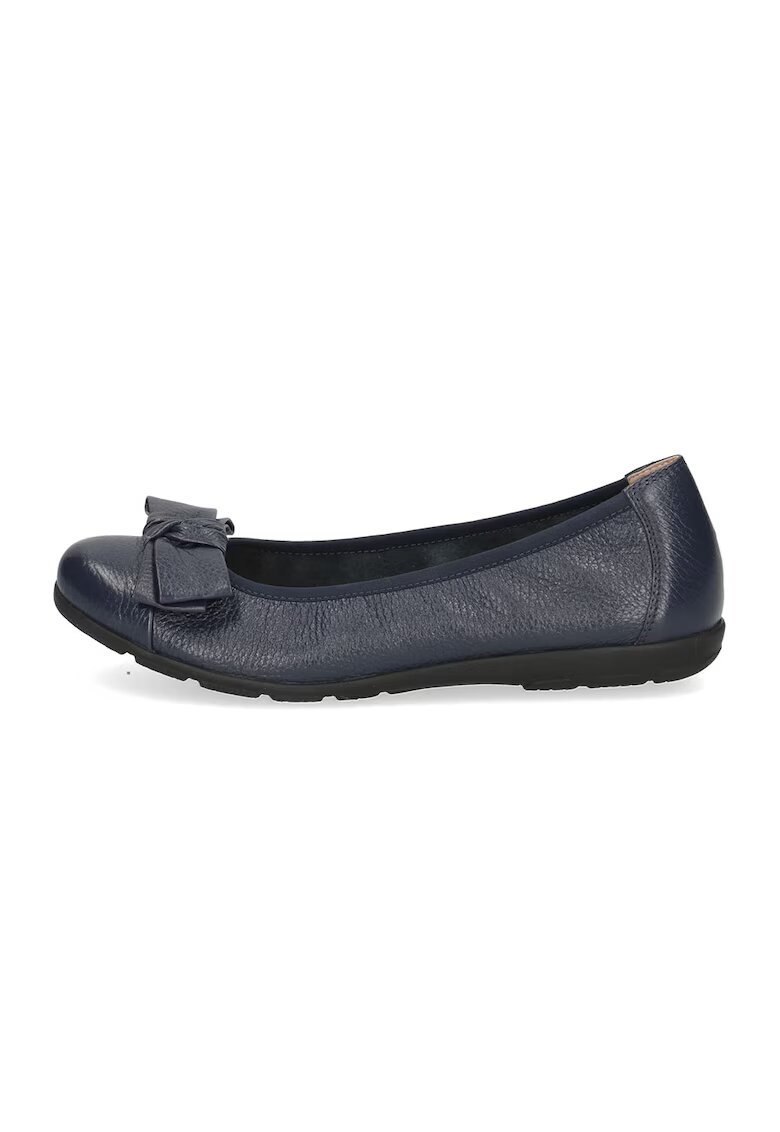 Caprice Balerini de piele cu funda - Bleumarin