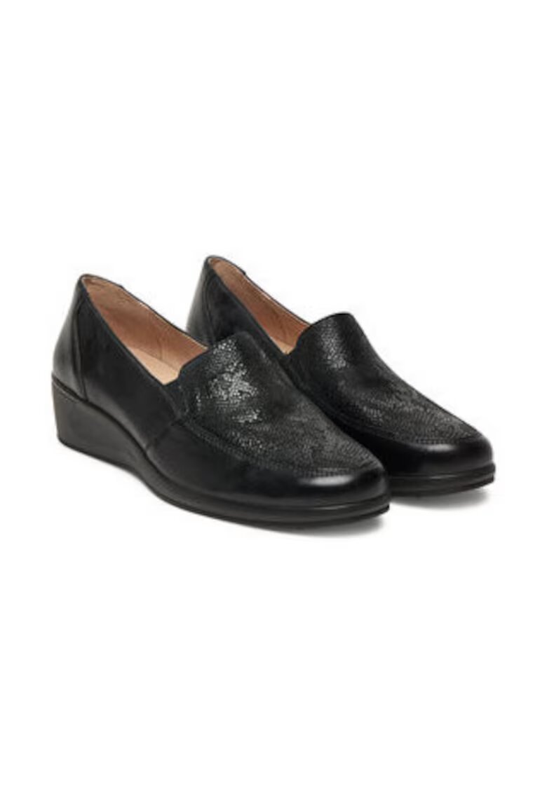 Caprice Pantofi dama - piele naturala - negru - piele - talpa plata - Negru