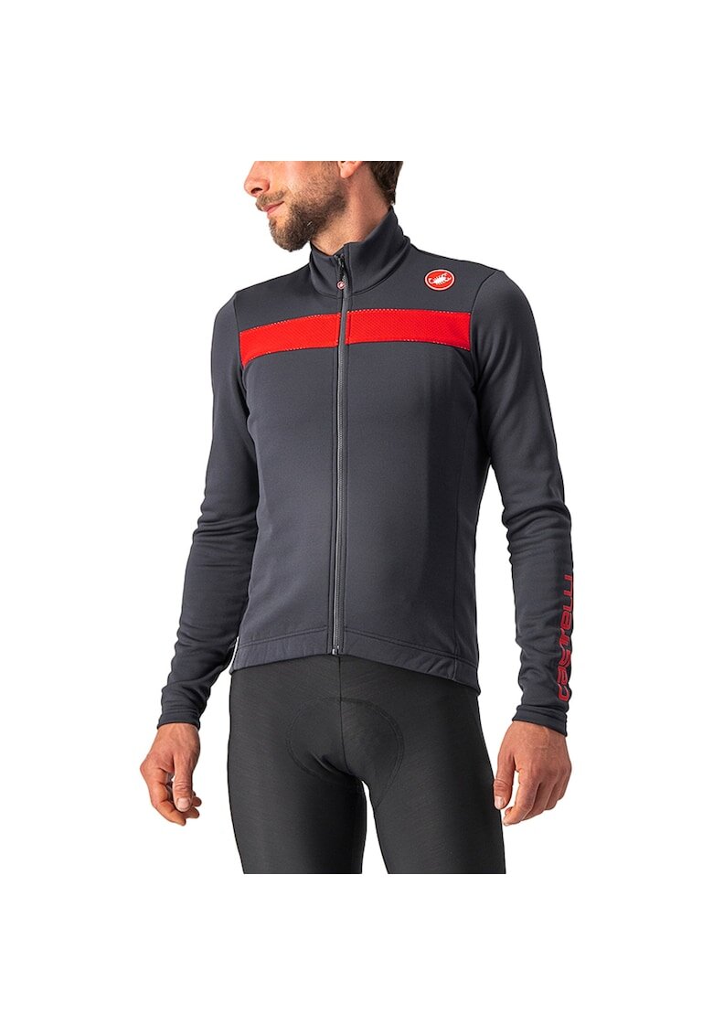 CASTELLI Bluza ciclism barbati Puro 3 Antracit/Rosu - Multicolor