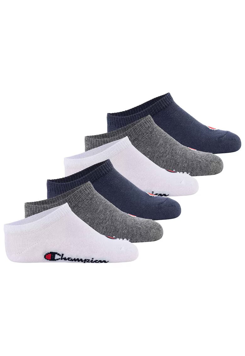 Champion Set de sosete pana la glezna - 6 perechi - Alb/Gri/Albastru