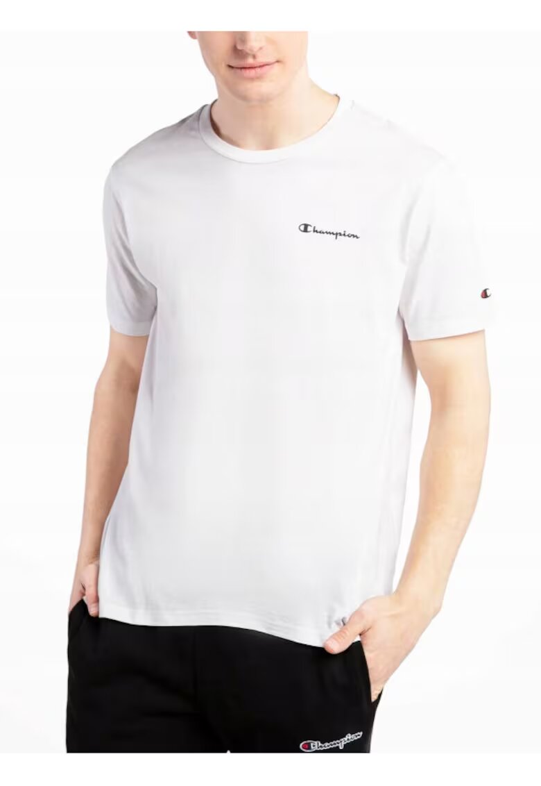 Champion Tricou cu detaliu logo din bumbac - Alb