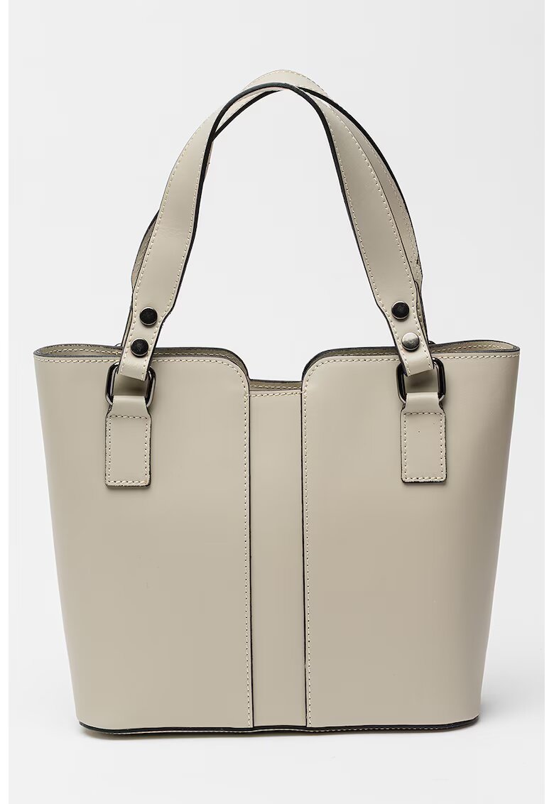 Chiara Canotti Geanta shopper din piele cu bareta detasabila - Gri deschis