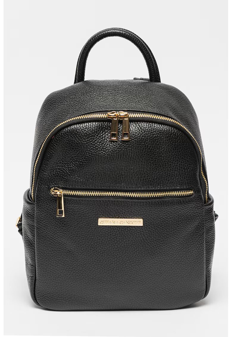 Chiara Canotti Rucsac de piele cu logo - Negru