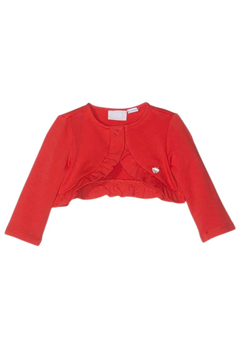 Chicco Bolero fete - rosu - bumbac si elastan - cu maneci lungi - inchidere cu capsa
