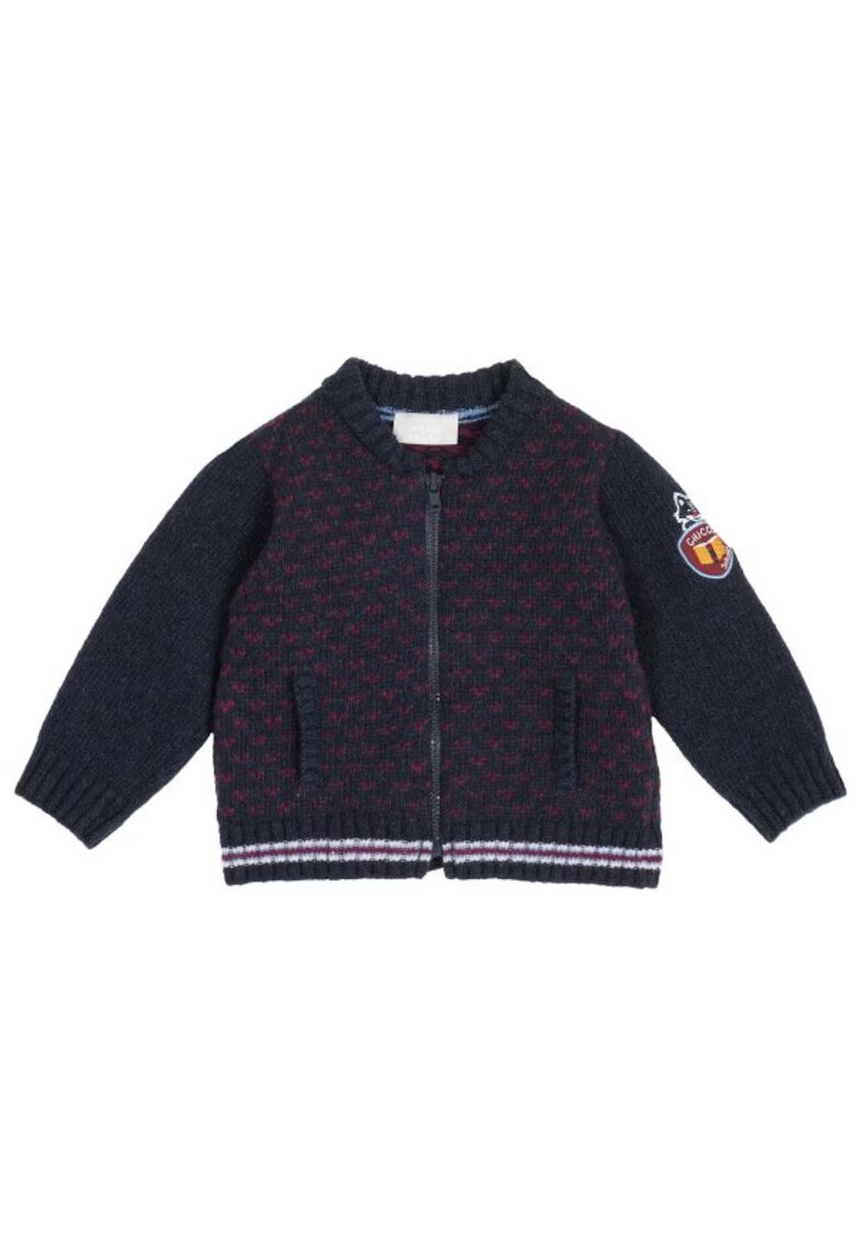 Chicco Pulover copii cardigan bleumarin - 80% lana - 20% poliamida - stil elegant -
