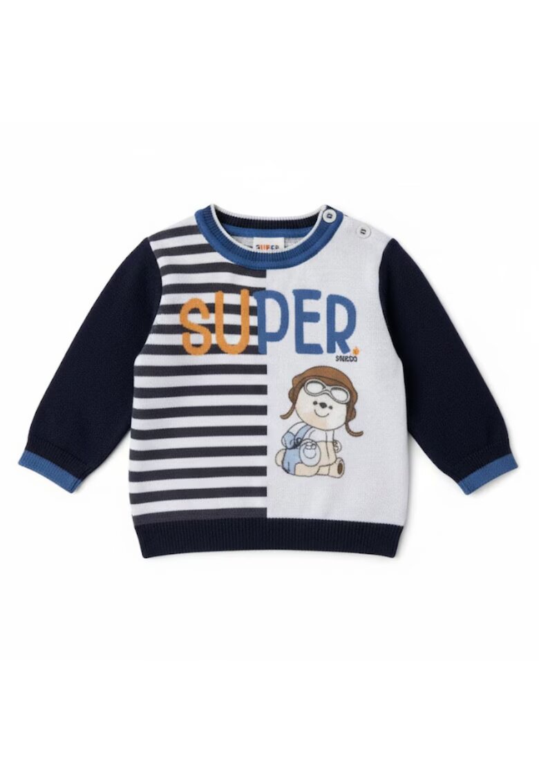 Chicco Pulover de baieri din bumbac cu ursulet 56