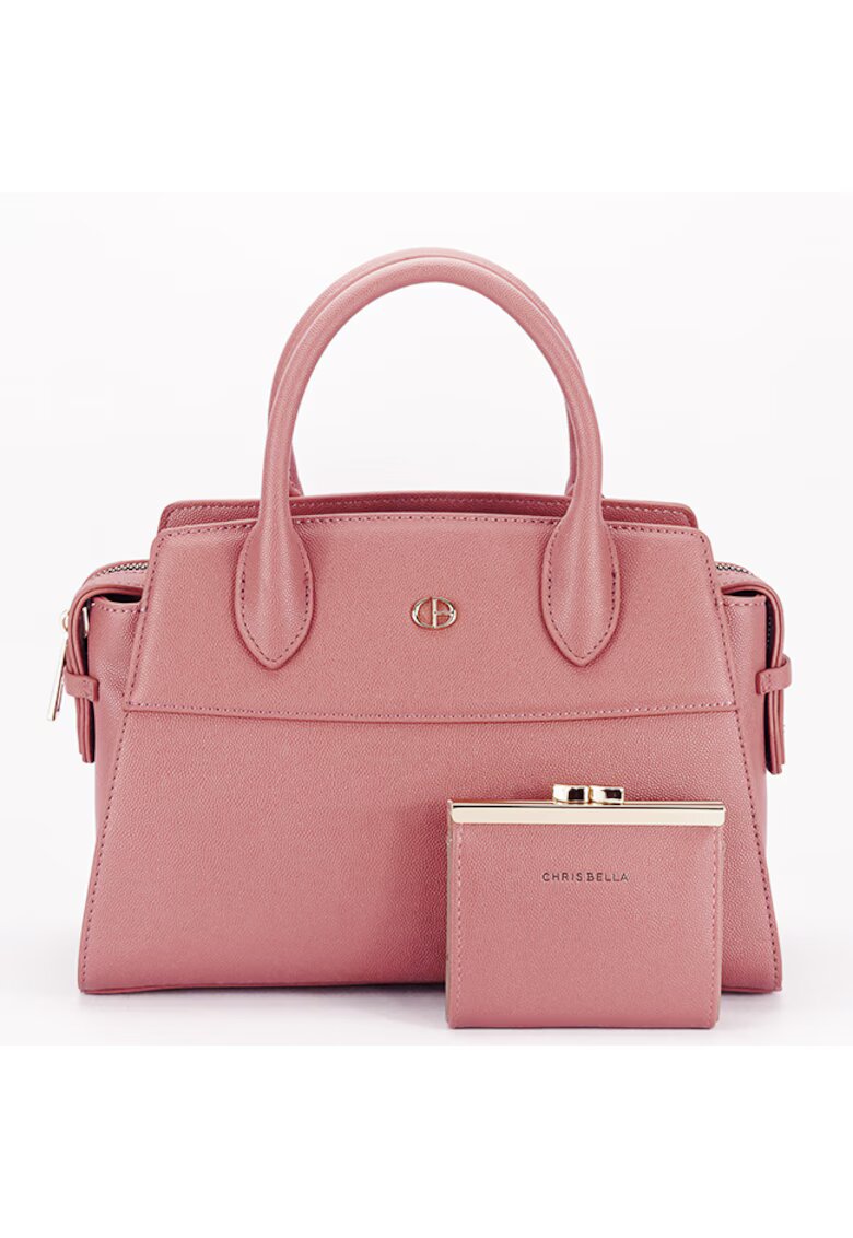 CHRIS BELLA Geanta Premium cu portofel B-CB2427-1 M7 - Coral - 20x28x12