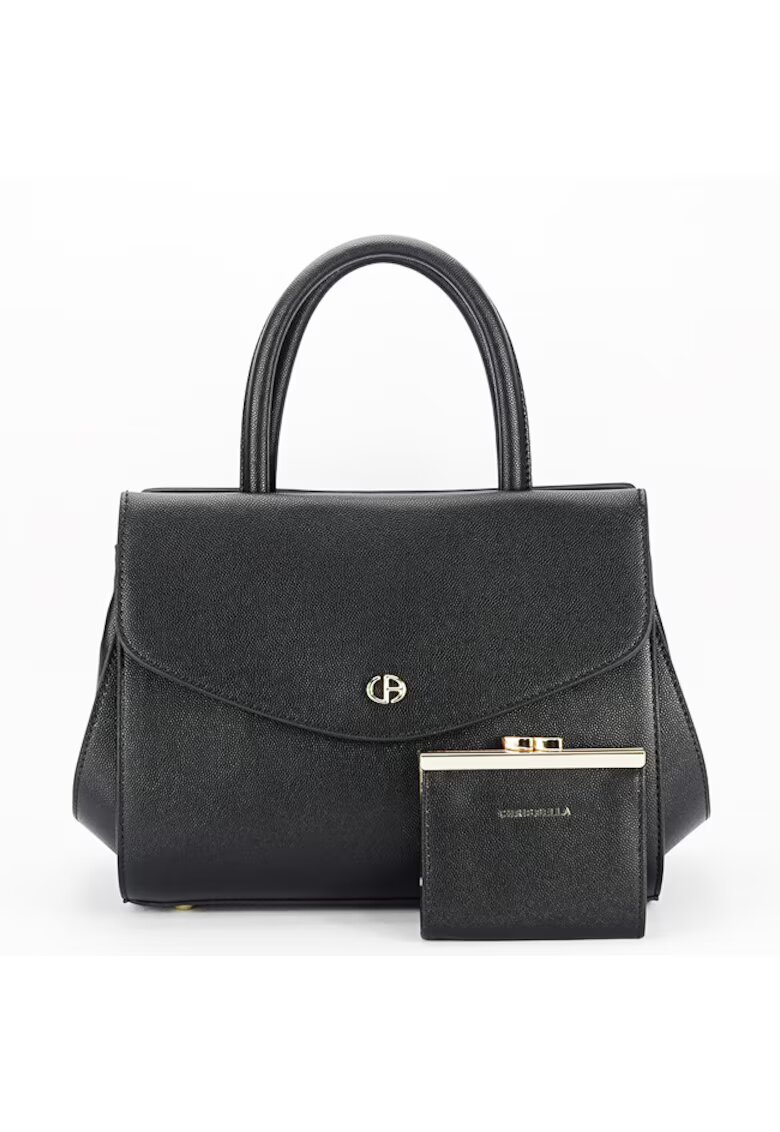 CHRIS BELLA Geanta Premium cu portofel B-CB2427-2 M6 - Negru - 21x26x14