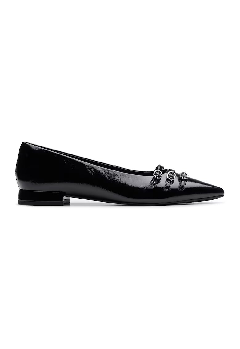 Clarks Balerini de piele lacuita Sensa - Negru