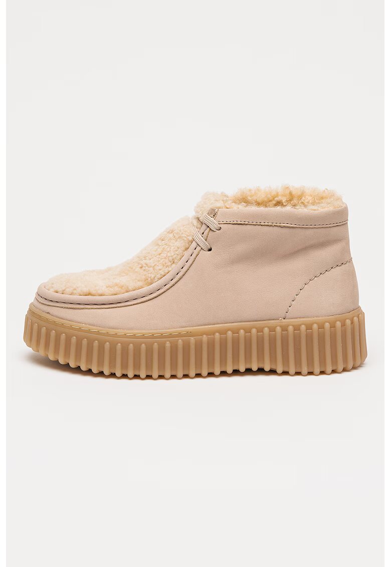 Clarks Ghete chukka cu talpa cu aspect striat Torhill-Moss - Bej