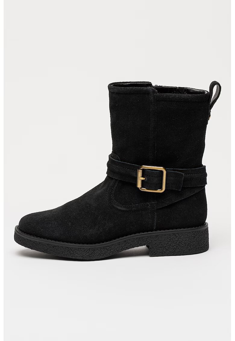 Clarks Ghete medii din piele intoarsa Nella - Negru