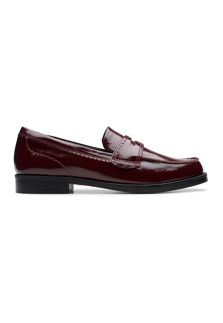Clarks Pantofi loafer din piele cu model uni - Visiniu