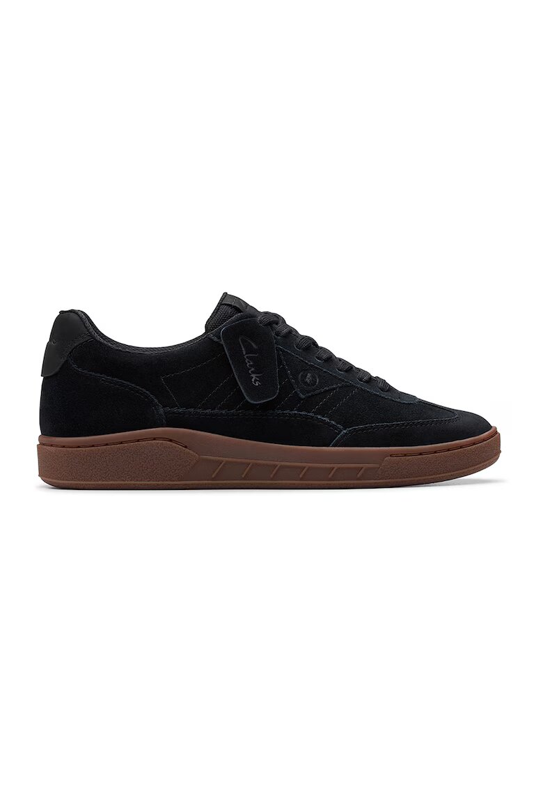Clarks Pantofi sport din piele intoarsa cu sireturi - Negru