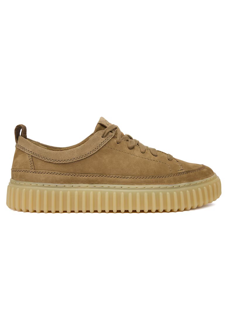 Clarks Tenisi barbati Torhill Lace - piele naturala - maro