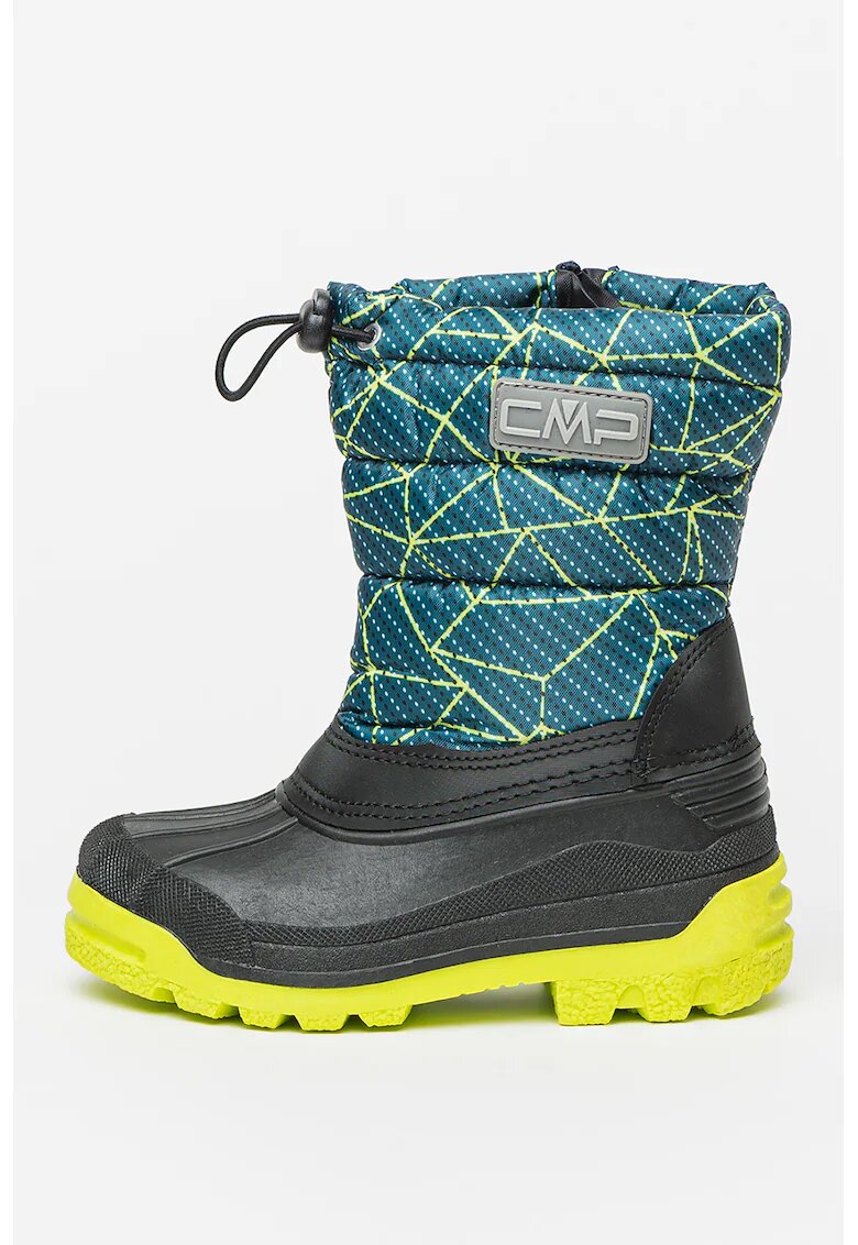 Cmp Cizme mid-calf de iarna cu segment matlasat Sneewy - Negru/Verde lime/Bleumarin