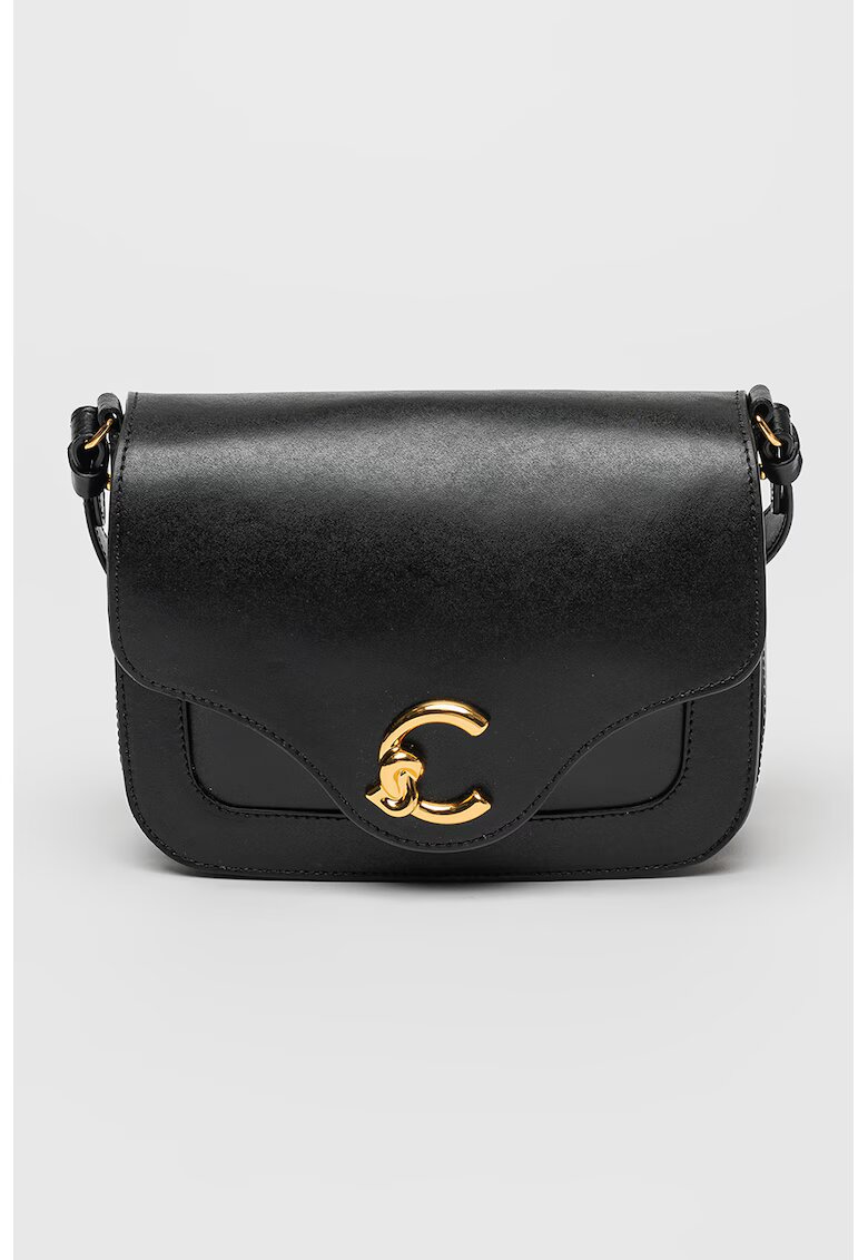 Coccinelle Geanta crossbody din piele cu clapa C-Me - Negru