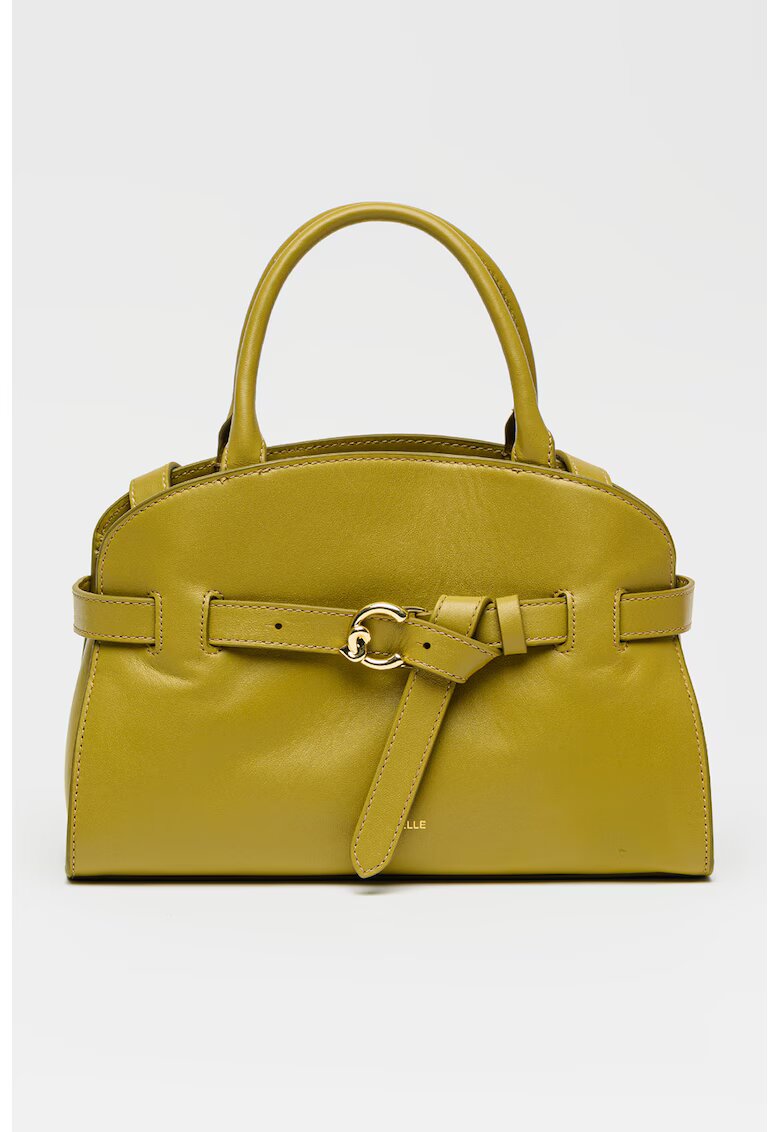 Coccinelle Geanta tote de piele cu bareta decorativa Sabine - Verde masliniu