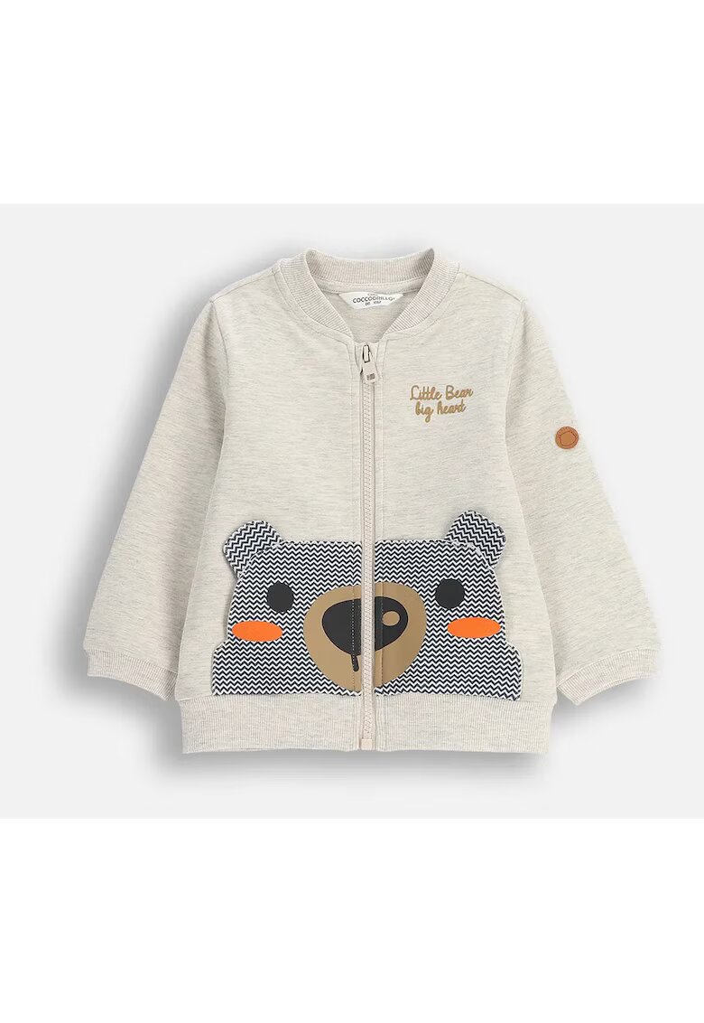 Coccodrillo Bluza de trening cu fermoar si broderie