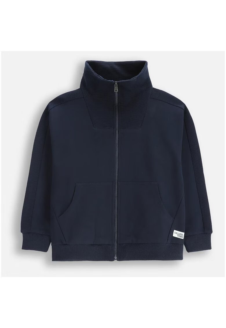 Coccodrillo Bluza sport cu fermoar si insertii striate
