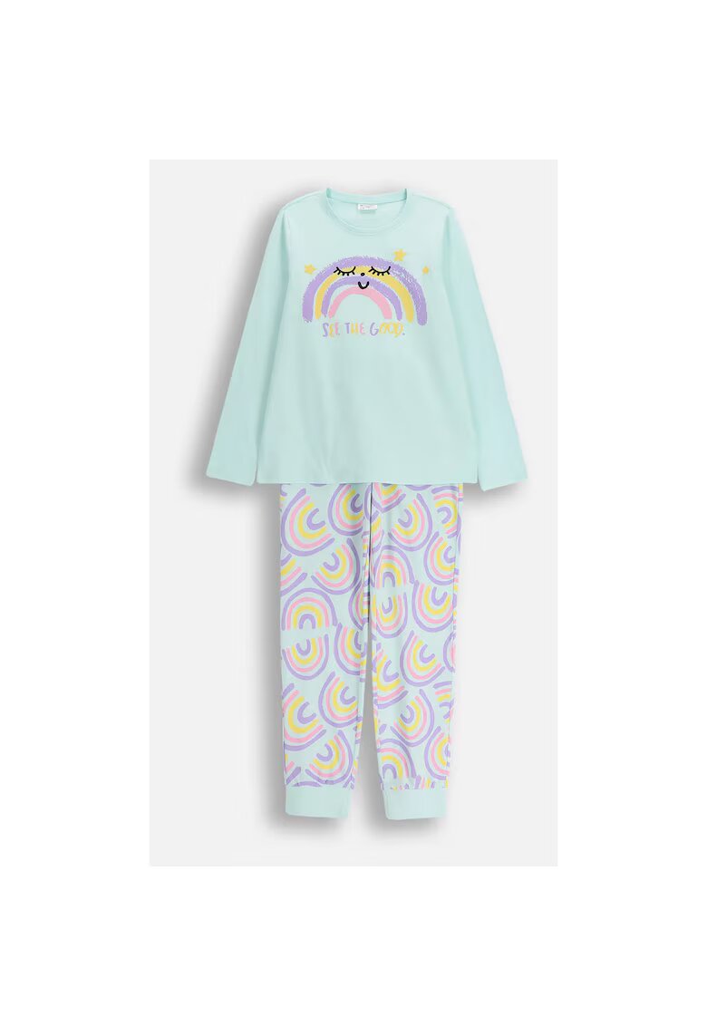 Coccodrillo Pijama din bumbac cu talie elastica si imprimeu cu grafic