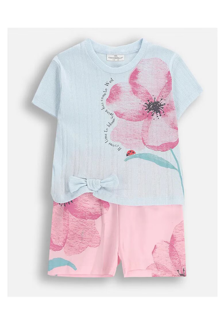 Coccodrillo Set de tricou si pantaloni cu imprimeu floral- 2 piese