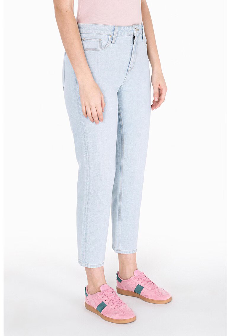 COLINS Blugi crop cu aspect decolorat - Albastru glaciar