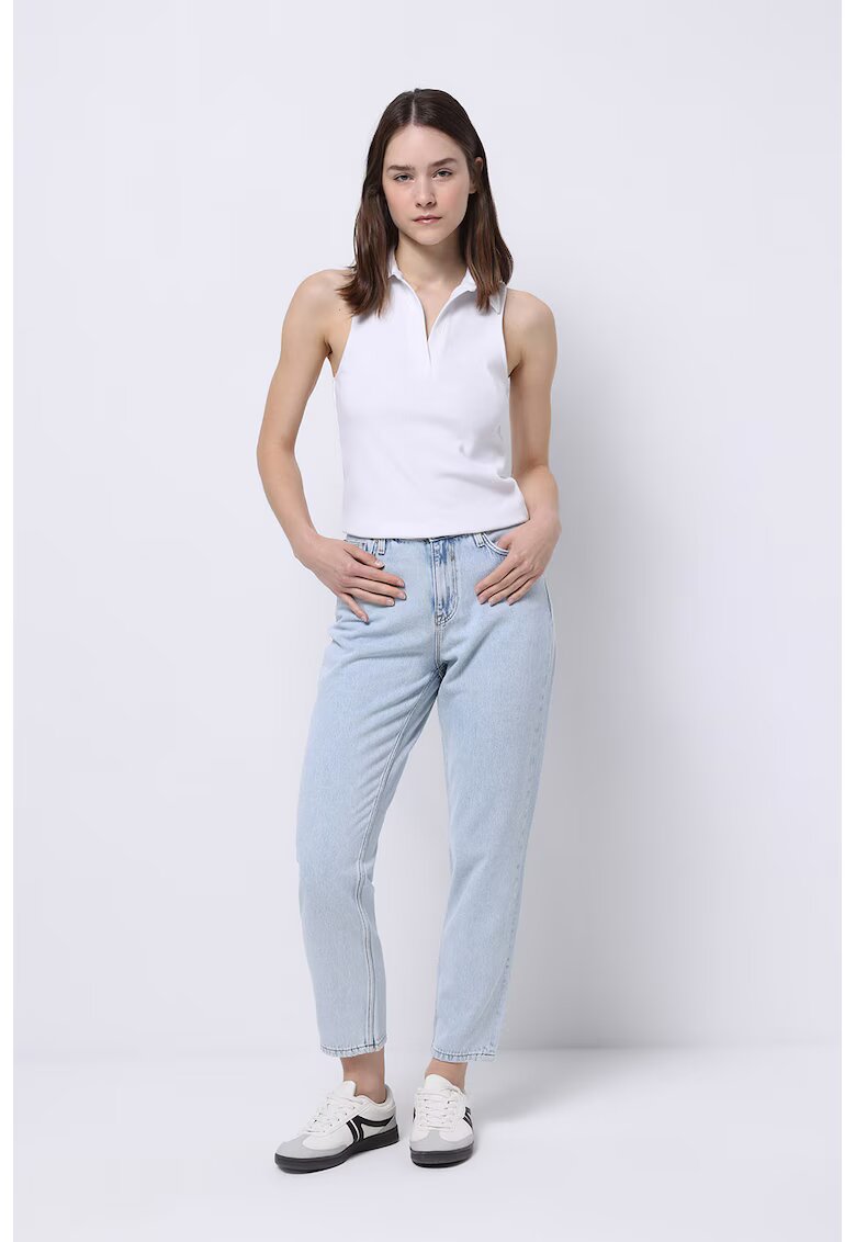 COLINS Blugi crop drepti - Albastru pal