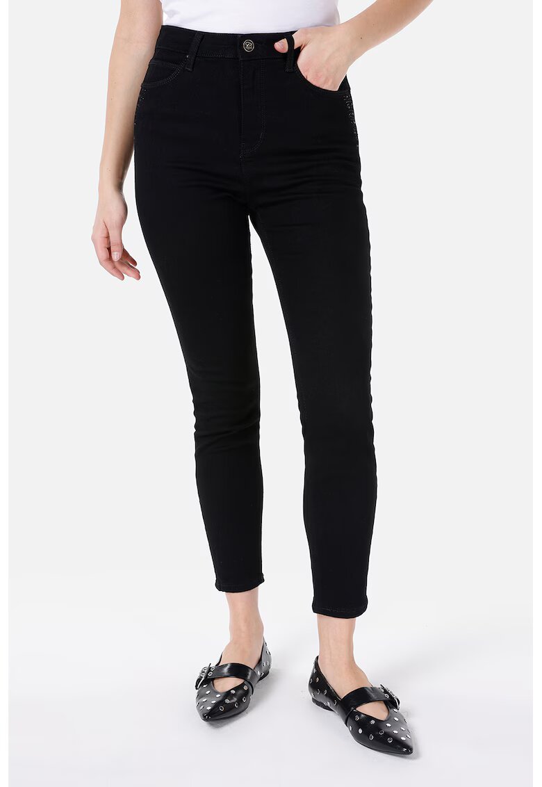 COLINS Blugi crop skinny - Negru