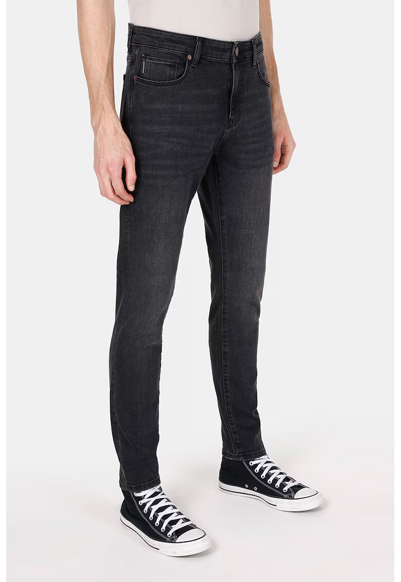 COLINS Blugi cu talie medie si model cu 5 buzunare - Negru stins