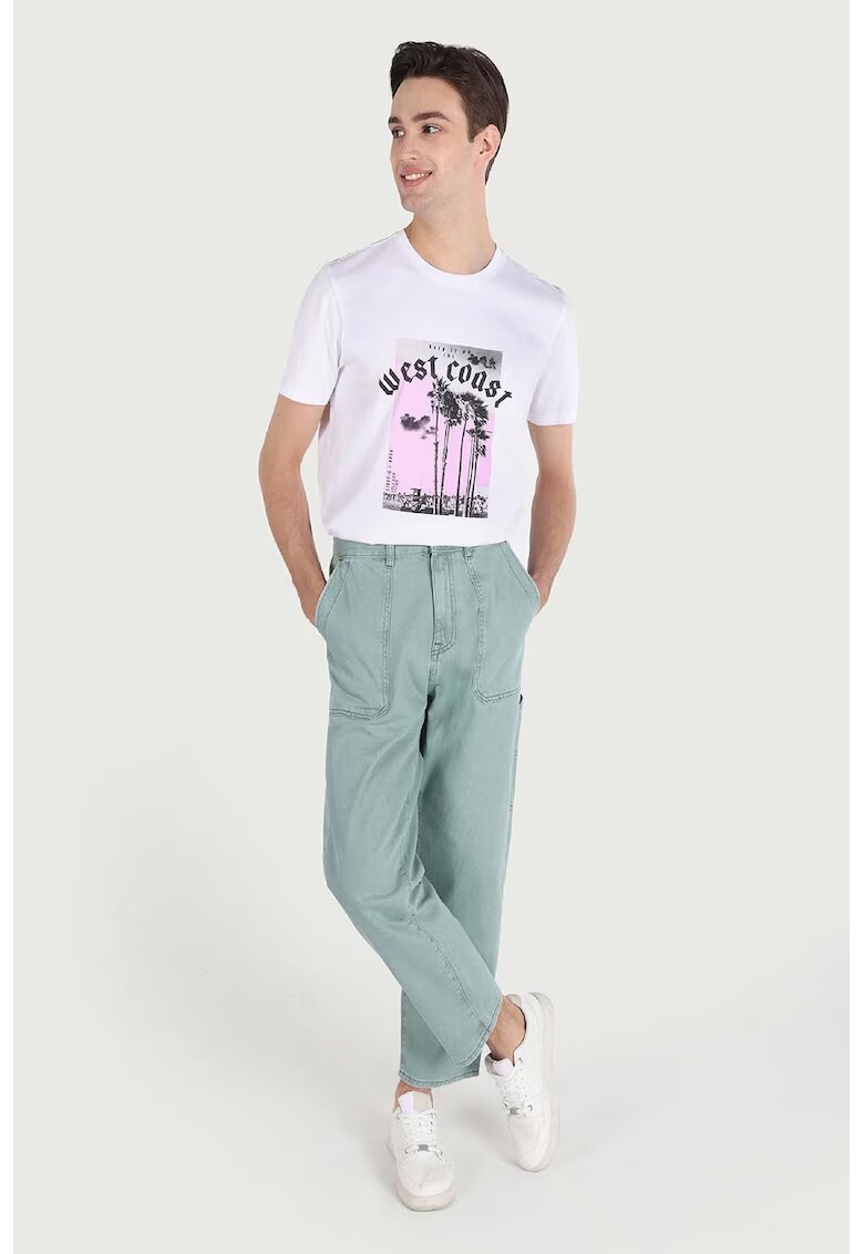 COLINS Blugi drepti cu buzunare - Verde pal