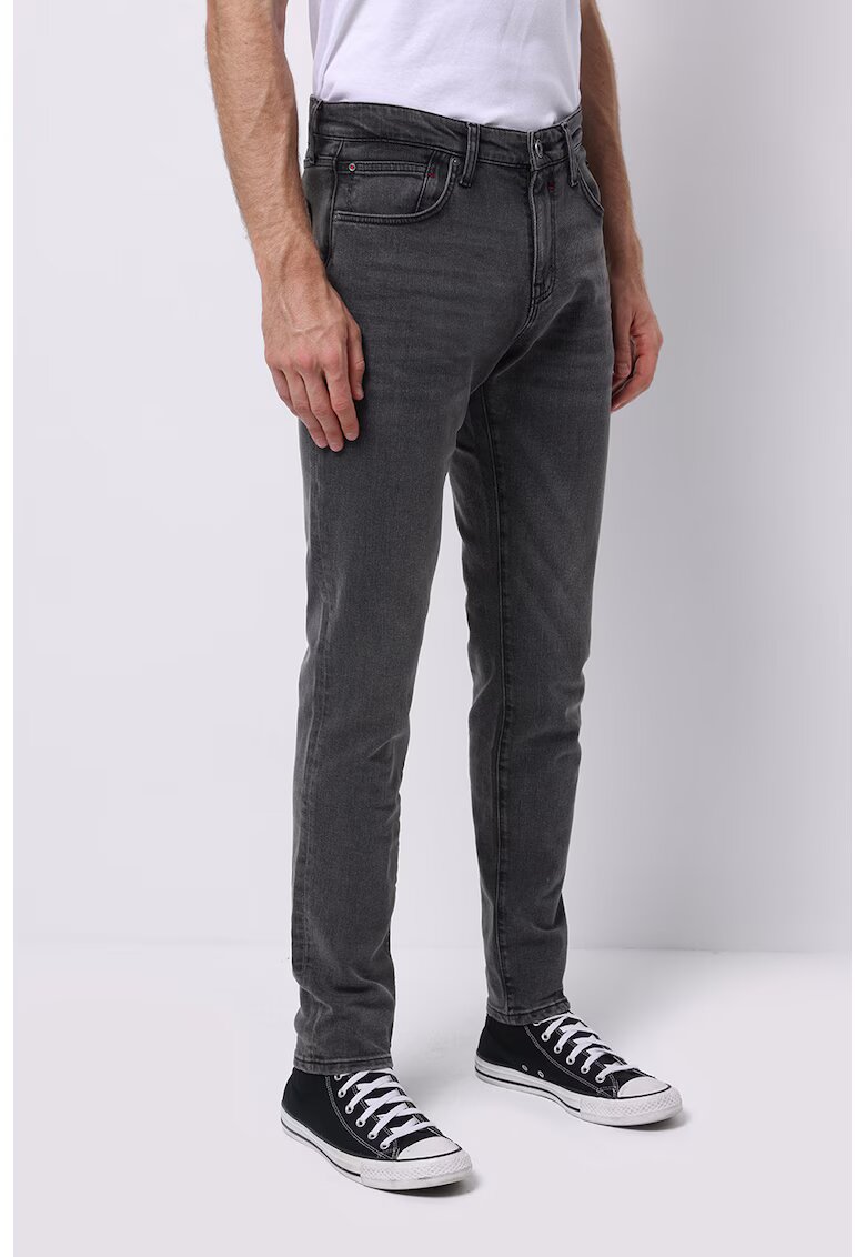 COLINS Blugi drepti cu model uni - Gri inchis