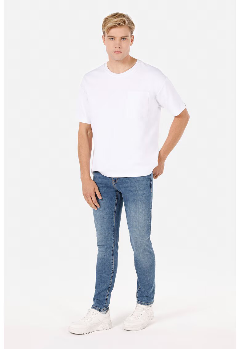 COLINS Blugi slim fit cu aspect decolorat - Albastru deschis
